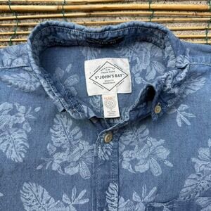 3 FOR $15 DEAL / St John's‎ Bay Mens Short Sleeve Floral Shirt Size L - PVBUNDLE